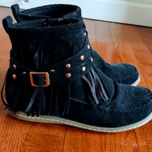 Black with Gold Accents Bootie Shoes